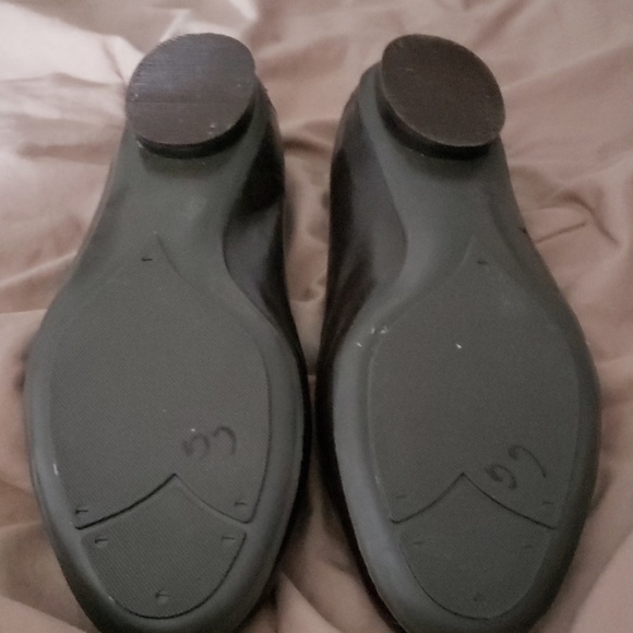 Vaneli Brown Leather Flats, Patent Leather Accent, - Picture 3 of 6